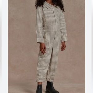 Rylee + Cru Long Sleeve Coverall Jumpsuit Brass Stripe SIZE 6-7 YR